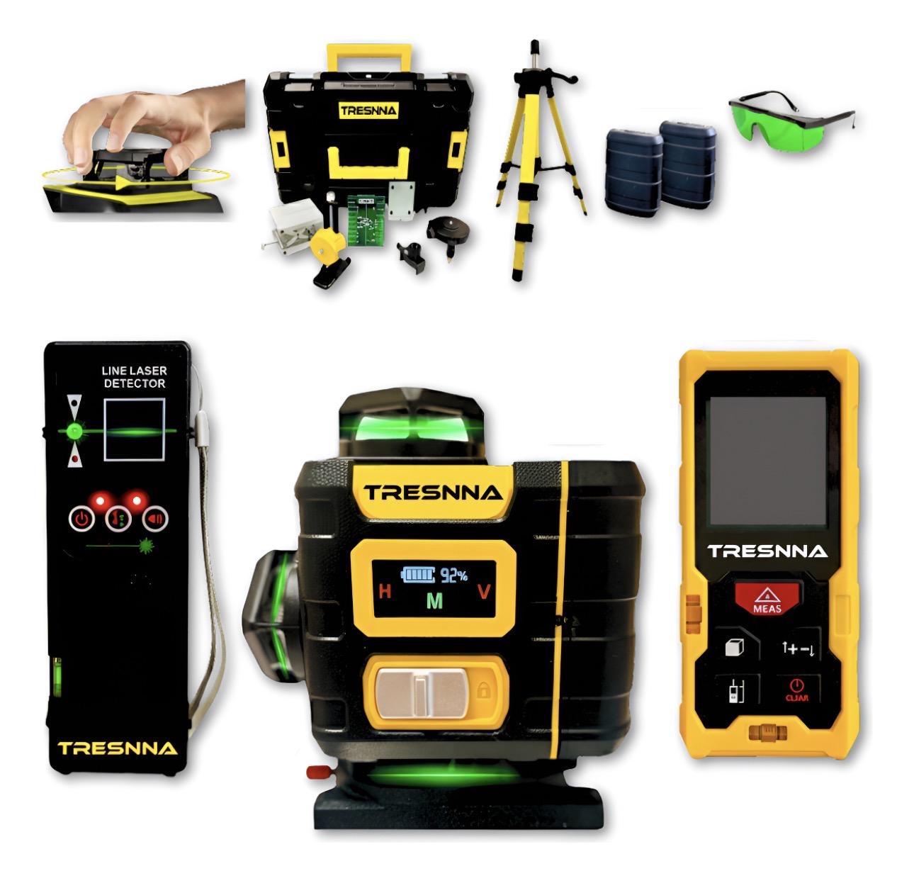 Nível Laser Tresnna 16 Linhas Plus, Touch Lcd, Receptor 60m – TN-G16PLUS