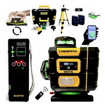 Nível Laser Tresnna 16 Linhas Plus, Touch Lcd, Receptor 60m - TN-G16PLUS
