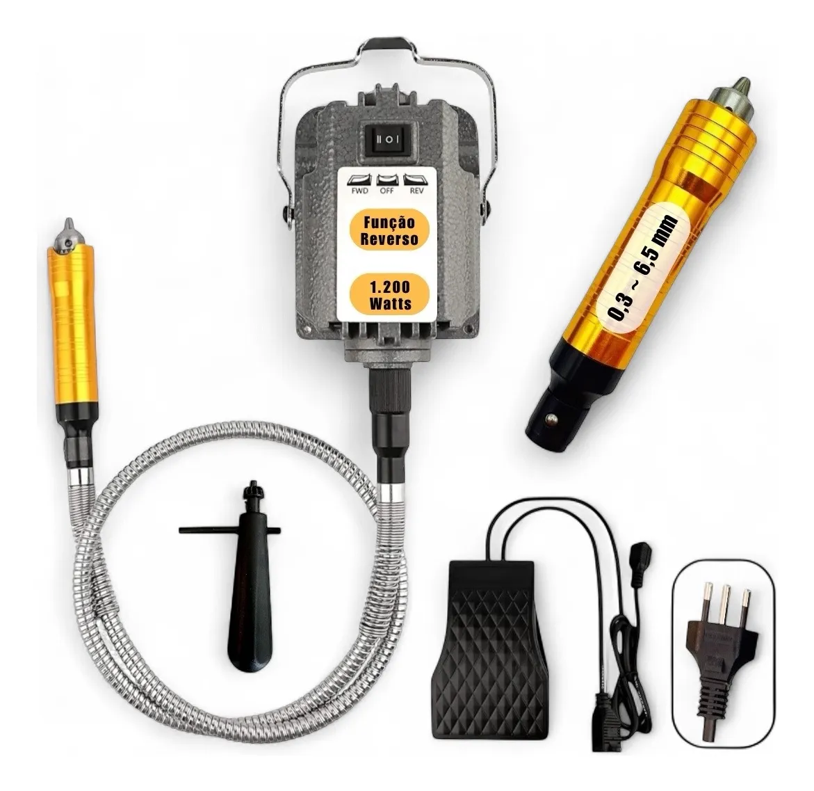 Motor Suspenso E Retifica Profissional 1200w 110V Pedal Ajuste
