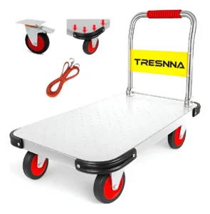 Carrinho Dobrável com Freio em Aço Reforçado 550KG - Tresnna TN-CAR550